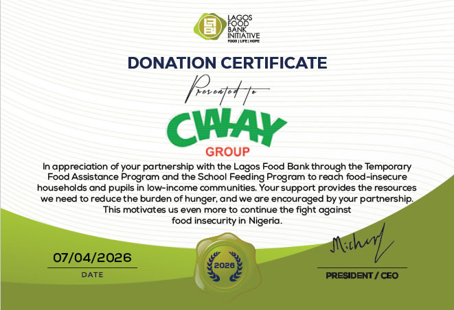 LAGOS FOOD BANK INITIATIVE(LFBI) AND CWAY COLLABORATION